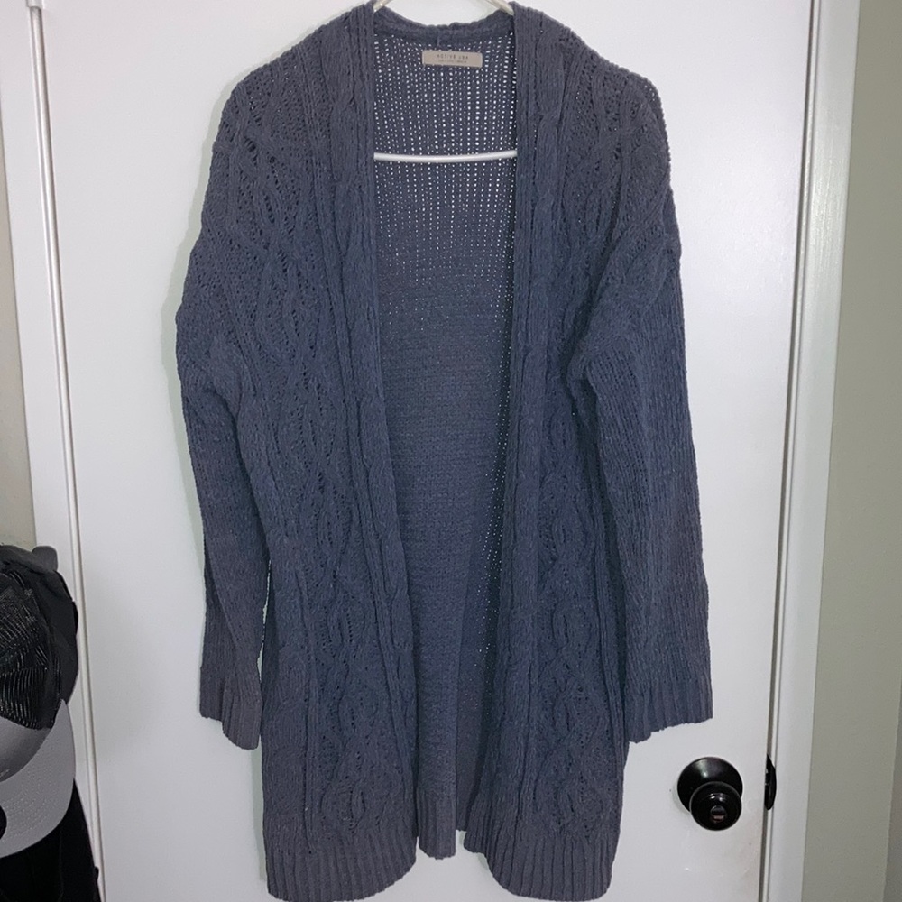 Fairly used soft blue cardigan